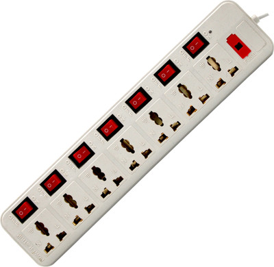 LAZYwindow Premium High Quality Extension Board 7+7 with 230cm Wire Length 3 Pin 15 A Three Pin Socket