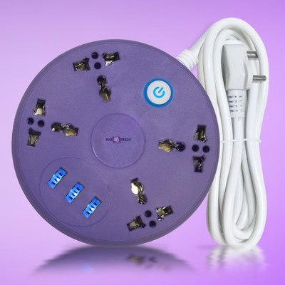Pick Ur Needs Extension Board Cord With 4 Electrical Socket +3 USB Ports For Multiple Devices 10 A Four Pin Socket
