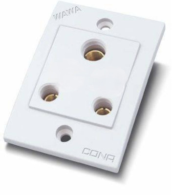 CONA Non Modular Socket 3Pin,6Amp /240V AC (White) 6 A Three Pin Socket