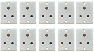 ANCHOR Penta (38342) 3 Pin Socket ISI- White (Pack of 10) 6 A Three Pin Socket