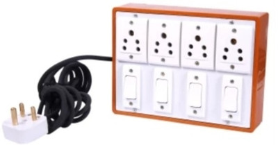 BAHUL 4+4 ISI PARTS PVC BOARD 6 A Four Pin Socket