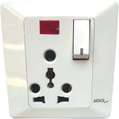 jmD Gold Modular Power Box With International switch and socket Including Led Light 16 A Six Pin Socket