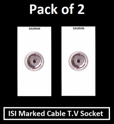 Sauran Pack of 2 Cable T.V Socket (EAP39.1) 1 A Single Pin Socket