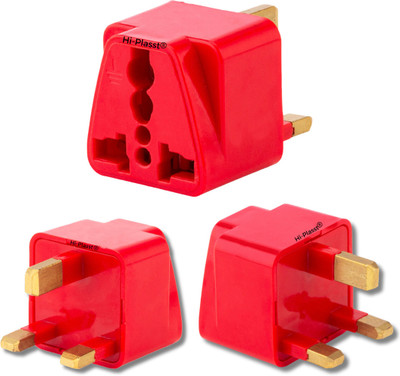 HI-PLASST Type G Plug (3Pieces),Universal UK/London Square Pin 3Pin Travel Power Plug 13 A Three Pin Socket