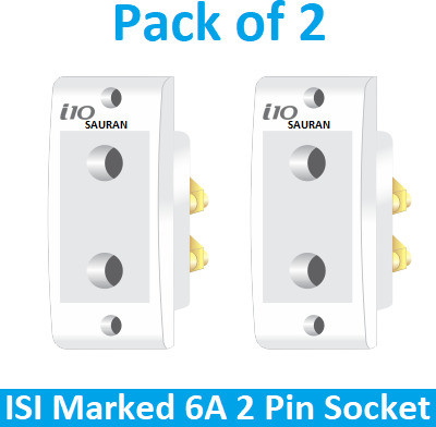 Sauran 2 Pcs 6A Normal 2 Pin Socket i109 (EAP149.1) 6 A Two Pin Socket