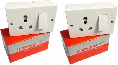 ANCHOR Penta PC S.S Combined With Box 20A Switch 16A (1 Socket, 1 Switch ) 16 A Three Pin Socket