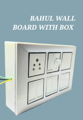 BAHUL E-08 PVC SURFACE BOARD WITH CONECTION WIRE WITH ISI SWITCHES 6 A Three Pin Socket