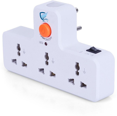 vadda bai 3 Universal Socket Multiplug with 1 Master Switch Indicator and Led Light on Top 3  Socket Extension Boards(White, 0 m)