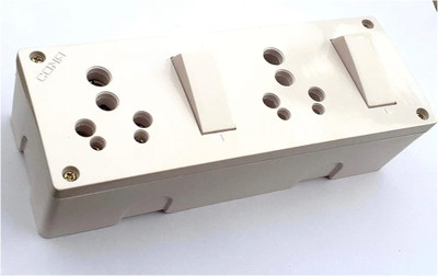 CONA Polycarbonate Super Gold 2+2 16Amp Switch Socket Combined Box with LED Indicator 16 A Five Pin Socket