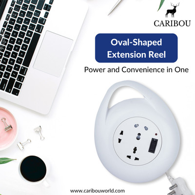 CARIBOU CBU-09 OvalExtension|16A and 6A socket| Fire Resist|4M ISI |LED 16 A Three Pin Socket