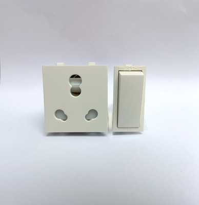 CONA Modular Socket Universal 6/16Amp And Switch 16Amp 1Way, ISI MARK, Set of 1 16 A Five Pin Socket