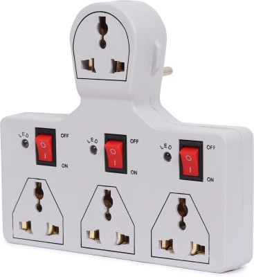 DIGWAY 4 Universal Socket 3 Switch Multi Plug 6 A Three Pin Socket