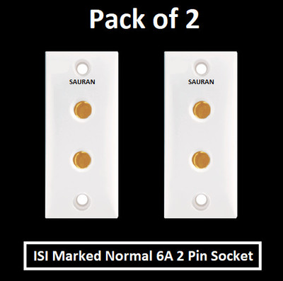 Sauran 2 Pcs 6A Normal 2 Pin Socket (EAP158.1) 6 A Two Pin Socket