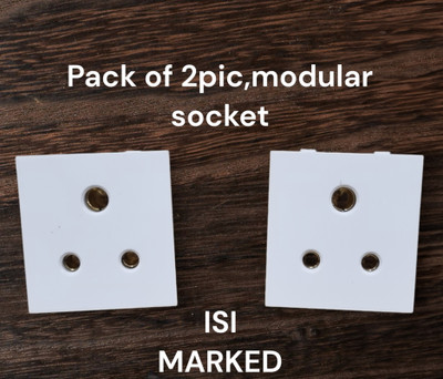 SARA modular socket /6amp 3pin socket (2pic pack) 6 A Three Pin Socket