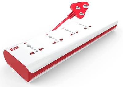 GM 3061 4+4 Power Strip with Spike Guard & Surge Protector Pack of 2 Board With 4  Socket Extension Boards