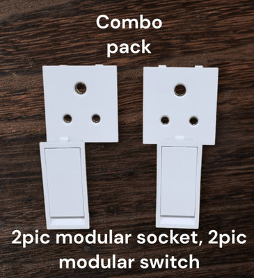 SARA modular switch /6amp 3pin socket (4pic pack) 6 A Three Pin Socket