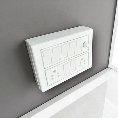 A1 LED 12 Modular Switch Board | 7 Switch, 2 Socket, 1 Regulator | Ready to Use Unit 1250 A One Way Electrical Switch(Pack of 1 Number of Switches - 7)