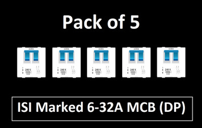 Sauran MCB (DP) 32 A One Way Electrical Switch(Pack of 1 Number of Switches - 5)