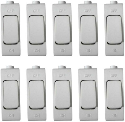 VUVAIL Rocket PC Electrical Bed On/Off Button White Pack of 10 Pcs 6 A One Way Electrical Switch(Pack of 1 Number of Switches - 10)