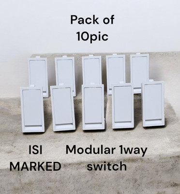 SARA flat modular switch 10 A One Way Electrical Switch(Pack of 10 Number of Switches - 10)
