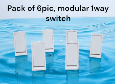 SARA flat modular switch 10 A One Way Electrical Switch(Pack of 6 Number of Switches - 6)