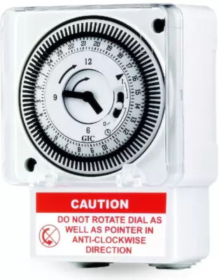 DHRUV-PRO Analog Time Switch Fm/1 Quartz L&T GIC Analog Timer Switch Manual Timer Switch 16 A One Way Electrical Switch(Pack of 1 Number of Switches - 1)