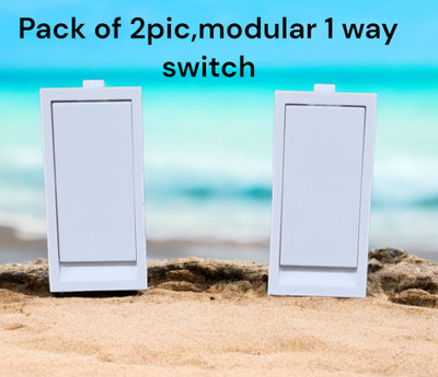SARA flat modular switch 10 A One Way Electrical Switch(Pack of 2 Number of Switches - 2)