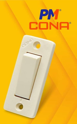 PM Cona WAWA (9001) 6 A One Way Electrical Switch(Pack of 20 Number of Switches - 20)