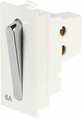 CONA Chrome 6 A One Way Electrical Switch(Pack of 2 Number of Switches - 2)