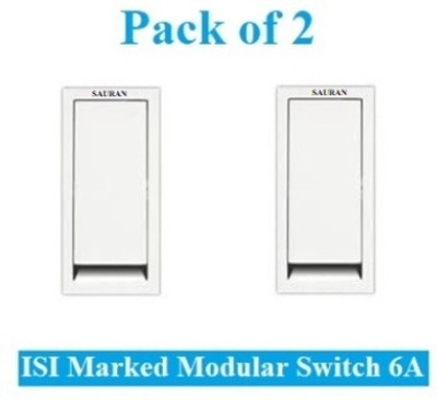 Sauran Pack of 2 Pieces 6amp ISI Marked Modular Switch White (ESP13.5) 6 A One Way Electrical Switch(Pack of 1 Number of Switches - 2)