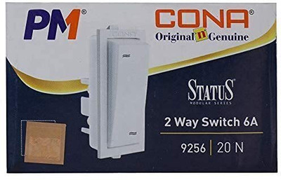 PM Cona Status 9256 (2 Pcs) 6 A Two Way Electrical Switch(Pack of 2 Number of Switches - 2)
