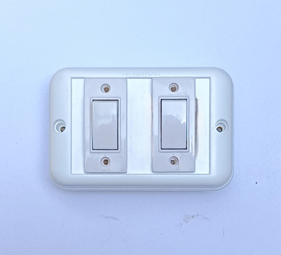 TOPSON Surface Gang Box Size-2M With 2 Switch 6Amp (1way), ISI Marked, 6 A One Way Electrical Switch(Pack of 1 Number of Switches - 2)