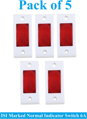 Sauran 5 Pieces 6AMP Normal Indicator Switch (ESP33.5) 6 A Motion Sensor Electrical Switch(Pack of 1 Number of Switches - 5)