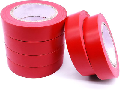 PHE PVC Tape Red Color Self Adhesive PVC Electrical Insulation Tape 17mm-6m(6pc)(Red)
