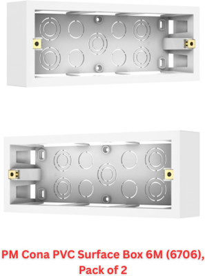 PM Cona PVC Surface 6M Box 6706 (Pack of 2) Wall Plate(White)
