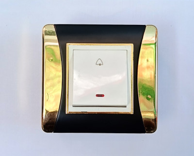 Pancham Modular Surface Gang Box-2M With Modular Bell Switch 6Amp, ISI Marked Wall Plate(Black)