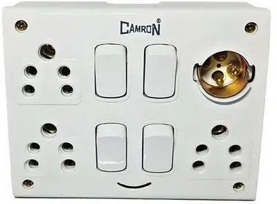 SS TRADER SS TRADER 6Amp Double Combined with box with 3 pin socket & Holder 3 Socket Wall Plate(White)