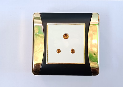 Pancham Modular Surface Gang Box-2M With 1 Socket 3Pin,6Amp White, Attached, ISI Marked Wall Plate(Black)