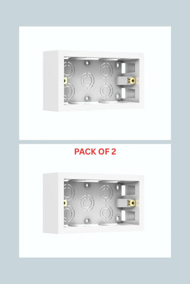 PM Cona 6704- PVC Surface Box (Pack of 2) Wall Plate(White)