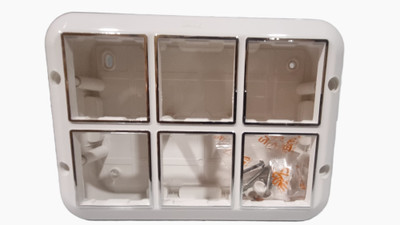 Amp exchange 12m silver line modular box/8*6 open modular board (pake of 5) Wall Plate(White)