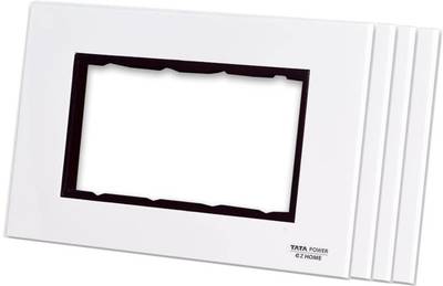 TATA POWER EZ HOME 4 Module Decor Switch Plate Combo 04Pcs, T089, White Wall Plate