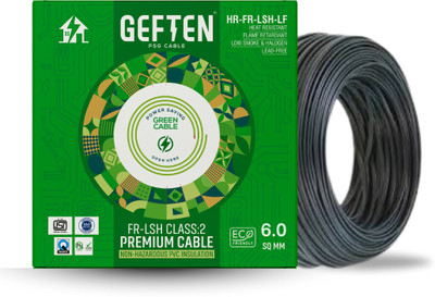 Geften Pvc 6 sq/mm Black 90 m Wire(Black)