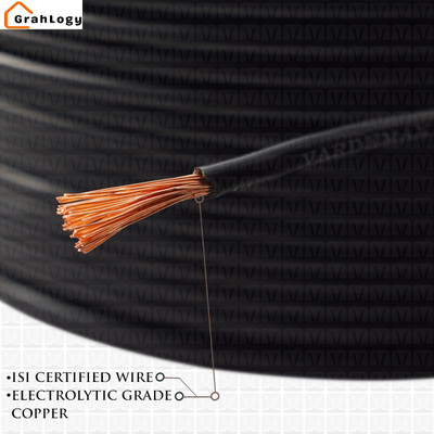 GrahLogy 2.5mm copper wire Unheated, PVC Insulated, Single Core Flexible 2.5 sq/mm Black 90 m Wire(Black)