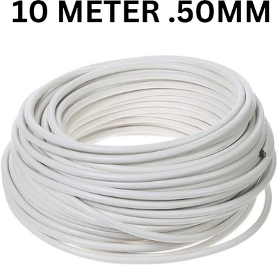 Electro Factory PVC 0.5 sq/mm White 10 m Wire(White)