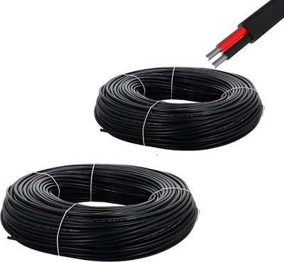 Elevea BUY 1 GET 1 Aluminium Cable Wire Un-Armoured 10mm 2 Coreb 15 YEARS WARRANTY 10 sq/mm Black 90 m Wire(Black)