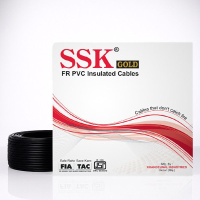 SSK FR PVC 4 sq/mm Black 90 m Wire(Black)