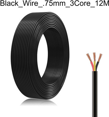 Electro Factory PVC 0.75 sq/mm Black 12 m Wire(Black)