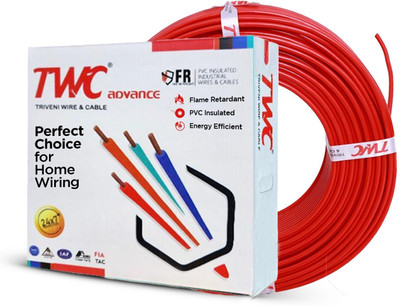 TWC Advance Single Core FR PVC Insulated Electric Wire For Home, Building & Industry 0.75 sq/mm Red 90 m Wire(Red)