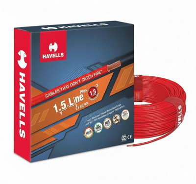 HAVELLS HAVELLS LIFE LINE FR PVC 1.5 sq/mm Red 90 m Wire(RED)