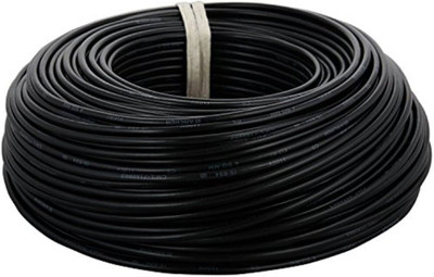 GrahLogy 1mm copper wire Unheated, PVC Insulated, Single Core Flexible 1 sq/mm Black 90 m Wire(Black)